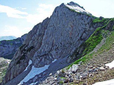 Dağ tepe Silberplatten dağ Alpstein - Canton St. Gallen, İsviçre