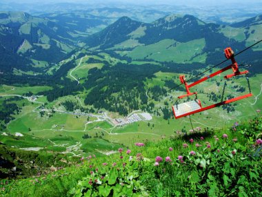Schwaegalp dağ geçidi veya Der Schwaegalppass -: Appenzell Ausserrhoden Canton, İsviçre