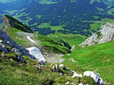 Schwaegalp dağ geçidi veya Der Schwaegalppass -: Appenzell Ausserrhoden Canton, İsviçre