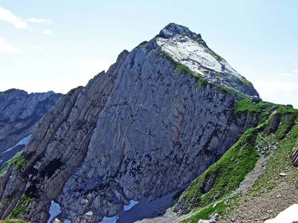 Pico Alpino Silberplatten Cordillera Alpstein Cantón Gallen Suiza —  Fotos de Stock