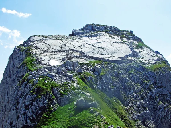 Alpine Peak Silberplatten Mountain Range Alpstein Кантон Санкт Галлен Швейцария — стоковое фото