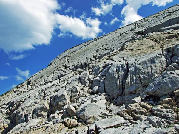 Alpine Peak Silberplatten Mountain Range Alpstein Cantão Gallen Suíça — Fotografia de Stock