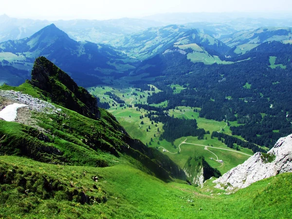 Schwaegalp Przełęcz Lub Der Schwaegalppass Kanton Appenzell Ausserrhoden Szwajcaria — Zdjęcie stockowe