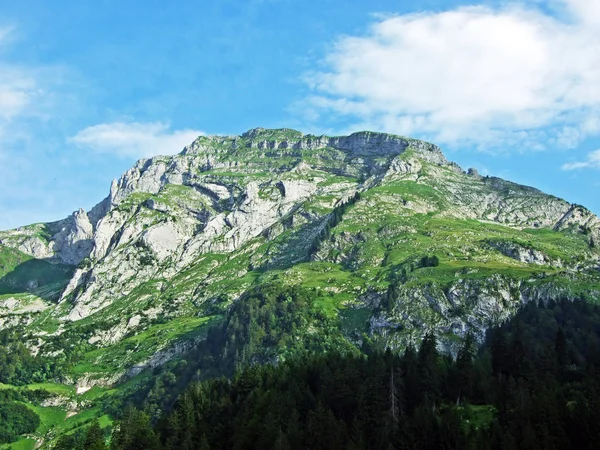 Alpine Landschap Rotsachtige Pieken Van Alpstein Gebergte Kantons Van Gallen — Stockfoto