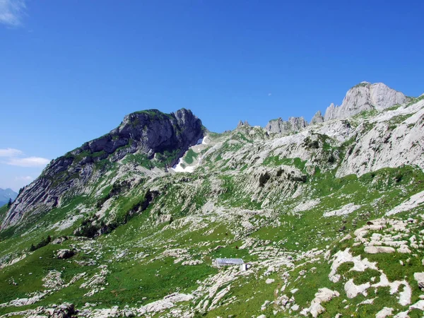 Alp Peyzaj Kayalık Doruklarına Alpstein Dağ Silsilesi Gallen Kanton Appenzell — Stok fotoğraf