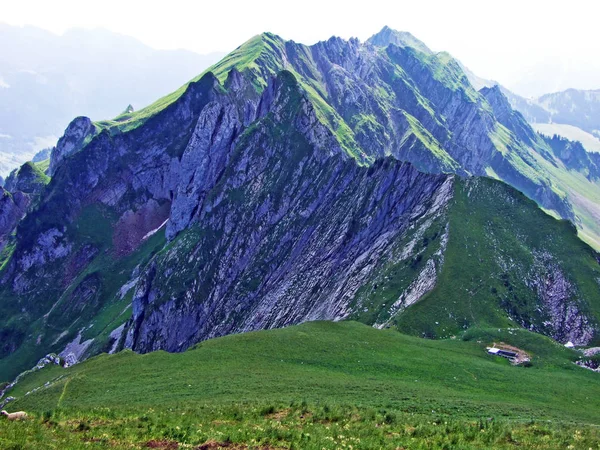 Alpesi Táj Sziklás Csúcsok Alpstein Hegység Gallen Kanton Appenzell Innerrhoden — Stock Fotó