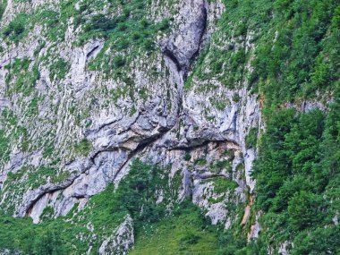 Taşlar ve kayalar Alpstein dağ silsilesi - St. Gallen Kanton ve Appenzell Innerrhoden, İsviçre
