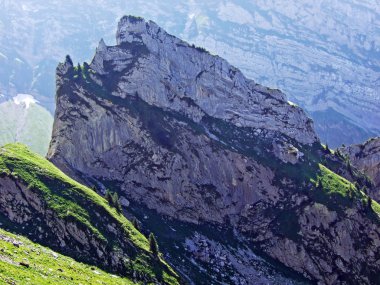 Taşlar ve kayalar Alpstein dağ silsilesi - St. Gallen Kanton ve Appenzell Innerrhoden, İsviçre