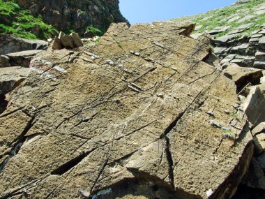 Taşlar ve kayalar Alpstein dağ silsilesi - St. Gallen Kanton ve Appenzell Innerrhoden, İsviçre