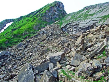 Taşlar ve kayalar Alpstein dağ silsilesi - St. Gallen Kanton ve Appenzell Innerrhoden, İsviçre
