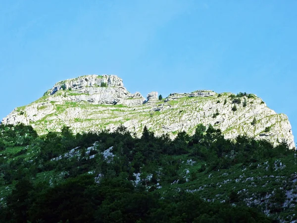 Kamienie Skały Masywu Górskiego Alpstein Kantony Gallen Appenzell Innerrhoden Szwajcaria — Zdjęcie stockowe