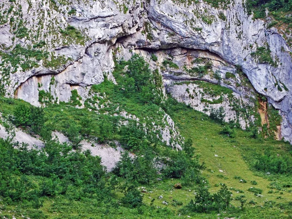 Pedras Rochas Cordilheira Alpstein Cantões Gallen Appenzell Innerrhoden Suíça — Fotografia de Stock