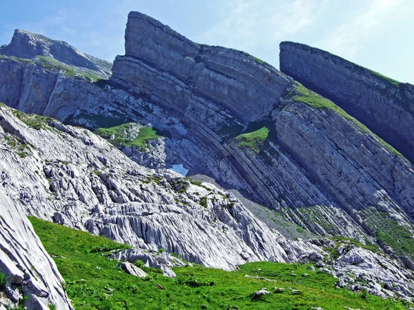 Камені Скелі Alpstein Гірського Хребта Кантони Санкт Галлен Аппенцелль Innerrhoden — стокове фото