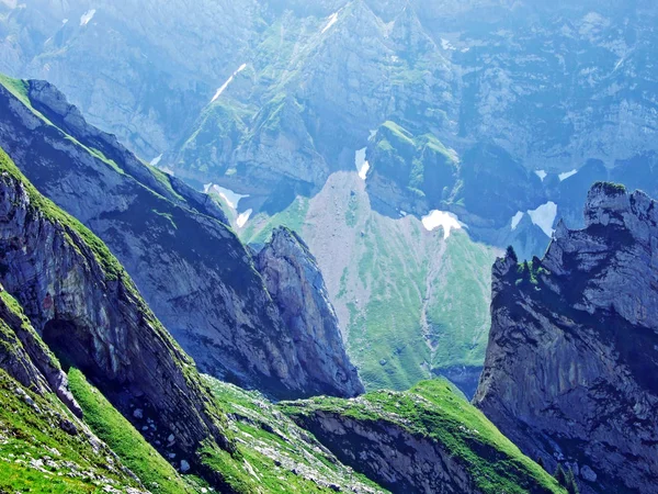 Stones Rocks Alpstein Mountain Range Cantons Gallen Appenzell Innerrhoden Switzerland — Stock Photo, Image