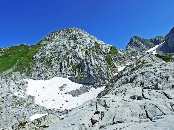 Pietre Rocce Della Catena Montuosa Alpstein Cantoni San Gallo Appenzello — Foto Stock