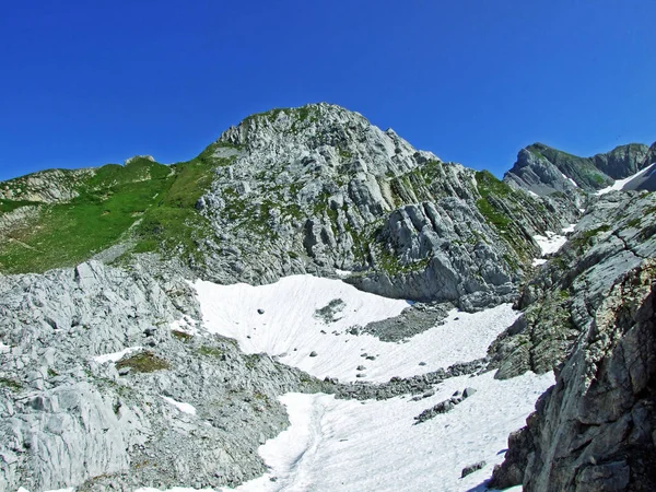 Stones Rocks Alpstein Mountain Range Cantons Gallen Appenzell Innerrhoden Switzerland — Stock Photo, Image