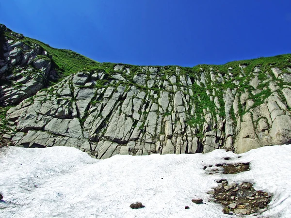 Piedras Rocas Cordillera Alpstein Cantones Gallen Appenzell Innerrhoden Suiza —  Fotos de Stock