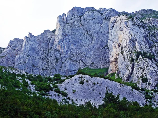 Piedras Rocas Cordillera Alpstein Cantones Gallen Appenzell Innerrhoden Suiza —  Fotos de Stock