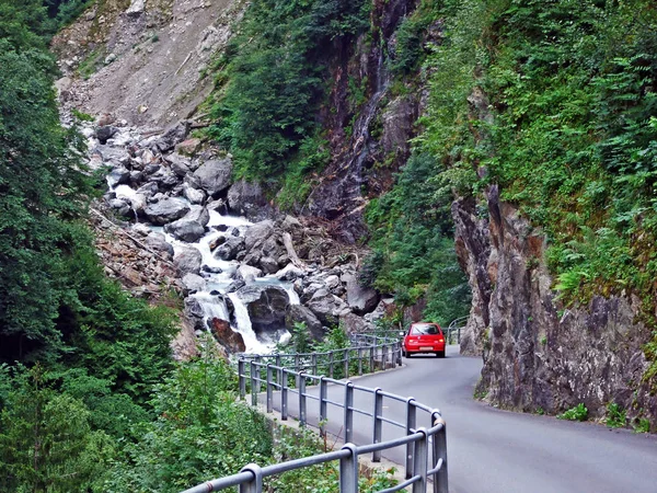 Kanion Strumyki Charstelenbach Lub Wąwóz Bristentobel Kanton Uri Szwajcaria — Zdjęcie stockowe