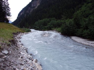 Maderanertal Alpine vadisindeki Charstelenbach akarsu-Uri Kantonu, Isviçre
