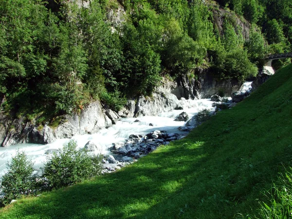 Ruisseau Charstelenbach Dans Vallée Alpine Maderanertal Canton Uri Suisse — Photo
