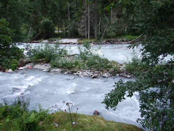 Maderanertal Alpine vadisindeki Charstelenbach akarsu-Uri Kantonu, Isviçre