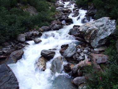 Maderanertal Alpine vadisindeki Etzlibach dere-Uri Kantonu, Isviçre