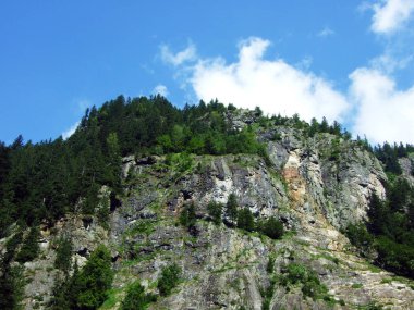 Maderanertal Alpine vadisindeki taşlar ve kayalar-Uri Kantonu, Isviçre