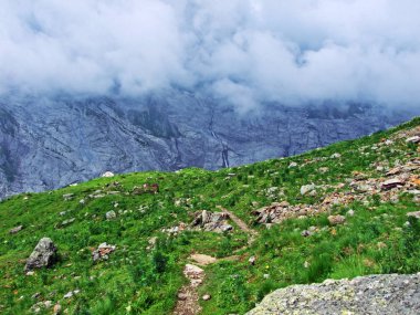 Maderanertal Alpine vadisindeki taşlar ve kayalar-Uri Kantonu, Isviçre