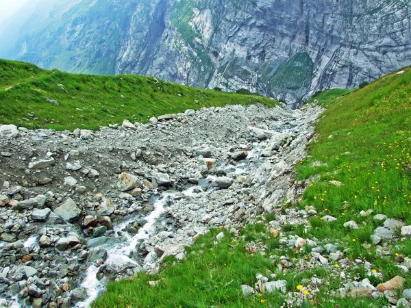 Pietrele Stâncile Din Valea Alpină Maderanertal Cantonul Uri Elveția — Fotografie, imagine de stoc