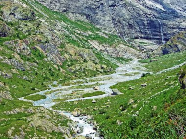 Griessboden Maderanertal alp Vadisi ve Charstelenbach dere akışının üst kısmında-Uri, Isviçre
