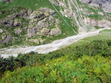Griessboden Maderanertal alp Vadisi ve Charstelenbach dere akışının üst kısmında-Uri, Isviçre