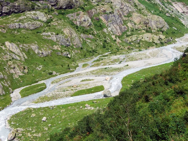 Griessboden Alpském Údolí Maderanertal Horní Části Toku Charstelenbach Stream Kantonu — Stock fotografie