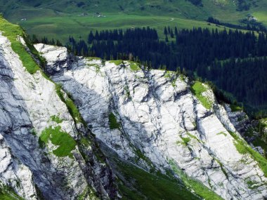Sernftal Alpin vadisindeki taşlar ve kayalar-Glarus Kantonu, Isviçre