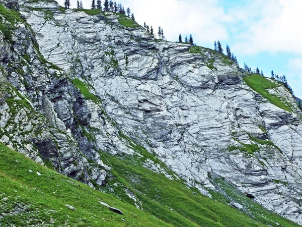 Pierres Rochers Dans Vallée Alpine Sernftal Canton Glarus Suisse — Photo