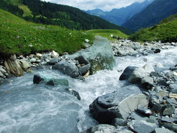 Mitteleggbach Wichlener Alpental Glarus Schweiz — Stockfoto