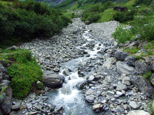 Arroyo Mattbach Valle Alpino Wichlen Cantón Glarus Suiza —  Fotos de Stock