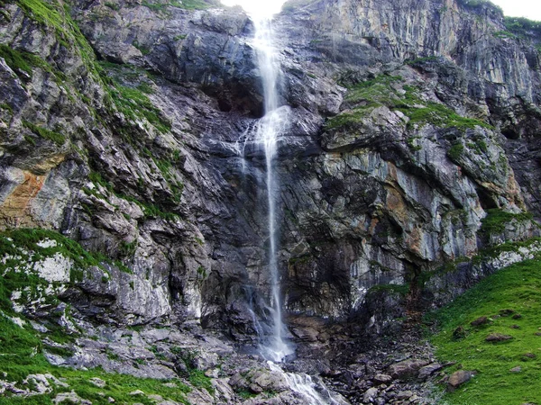 Wasserfall Wannenbachfall Alpental Von Loch Kanton Glarus Schweiz — Stockfoto