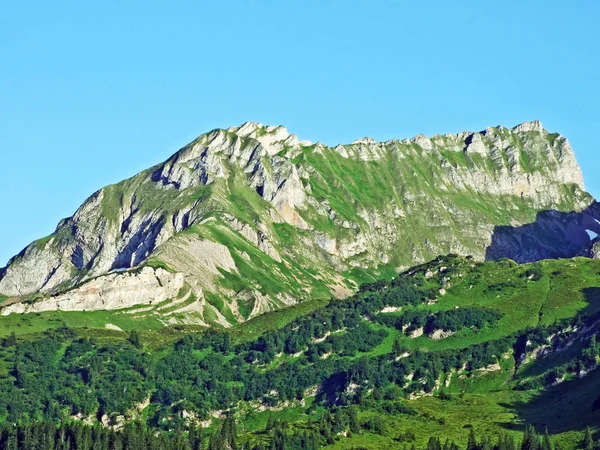 Alpine Peak Sichelchamm Alviergruppe Mountain Range Cantão Gallen Suíça — Fotografia de Stock