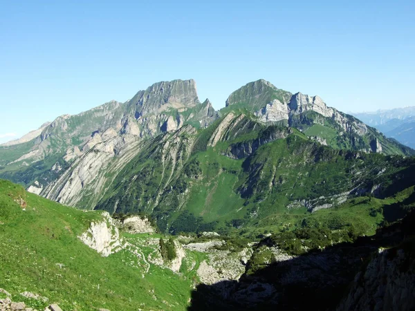 Alpes Paisagens Rochosas Cordilheira Alviergruppe Cantão Gallen Suíça — Fotografia de Stock