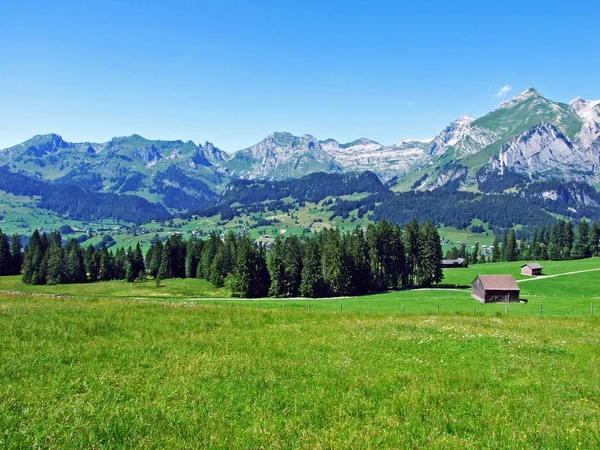 Alpes Paisagens Rochosas Cordilheira Alpstein Cantão Gallen Suíça — Fotografia de Stock