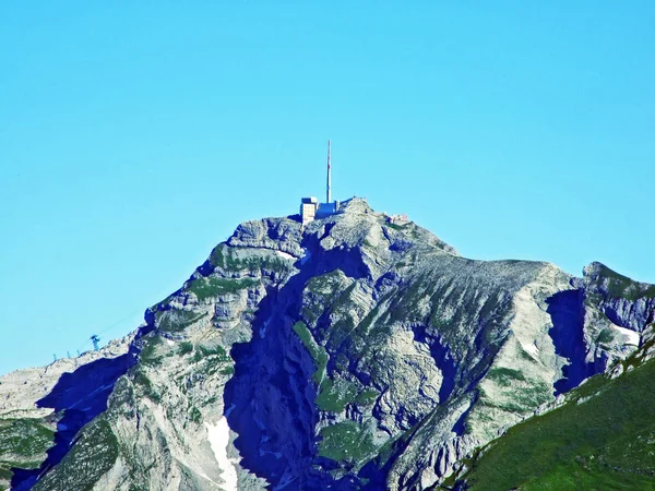 Bella Dominante Vetta Alpina Del Santis Saentis Nella Catena Montuosa — Foto Stock