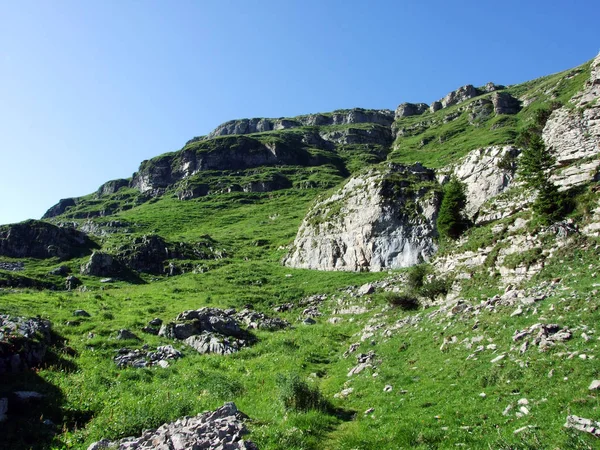 Alviergruppe Sıradağları Nda Alp Zirvesi Gamserrugg Gallen Kantonu Isviçre — Stok fotoğraf