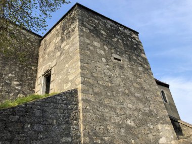 Stein Kalesi veya Schloss Stein veya Ruine Stein veya Schlossruine Stein harabeleri, Baden-Aargau, Isviçre
