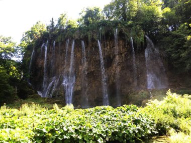 Plitvice Gölleri Milli Parkı veya Nacionalni Park Landscape, UNESCO doğal dünya mirası olan Plitvicka Jezera-Plitvica, Hırvatistan