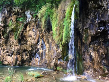 Plitvice Gölleri Milli Parkı veya Nacionalni Park Landscape, UNESCO doğal dünya mirası olan Plitvicka Jezera-Plitvica, Hırvatistan