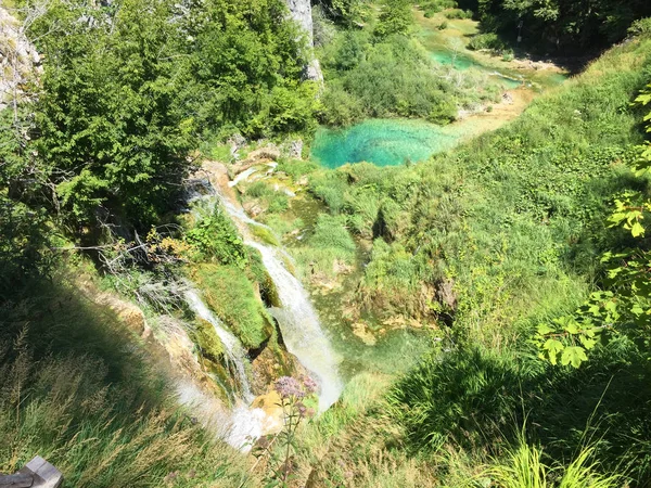 プリトヴィツェ湖群国立公園または Nacionalni 公園の風景 Plitvicka Jezera ユネスコ自然世界遺産 プリトヴィツァ クロアチア — ストック写真