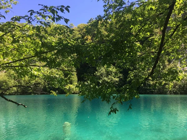 Paisagem Parque Nacional Dos Lagos Plitvice Parque Nacional Plitvicka Jezera — Fotografia de Stock