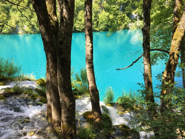 Paisaje Del Parque Nacional Los Lagos Plitvice Parque Nacional Plitvicka — Foto de Stock