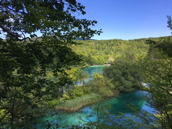 Krajina Národním Parku Plitvice Jezer Nebo Nacionalni Parku Plitvická Jezera — Stock fotografie